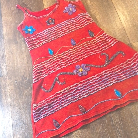 Red Floral Mini Dress - Picture 3 of 7